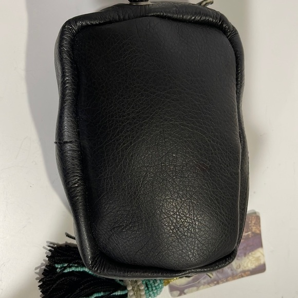 Ecote Beaded & Embroidered Faux Black Leather Crossbody Bag - NWT - Picture 8 of 9